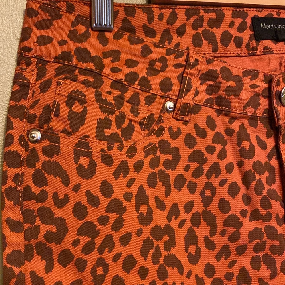 Orange & Black Leopard Slim Fit Jeans